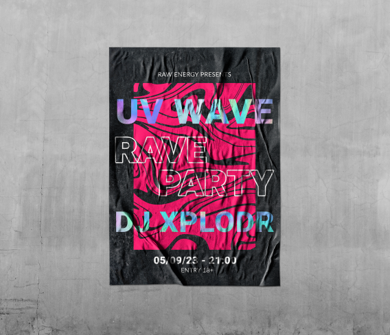Wizualizacja Plakatu na imprezę Rave Party